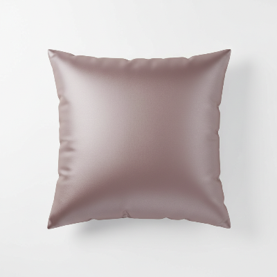 housse coussin satin rose poudre