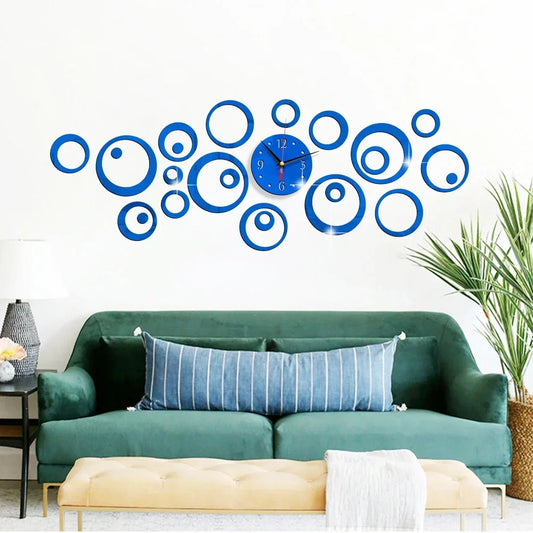 Horloge Murale Design - MirrorTime™ - Bleu