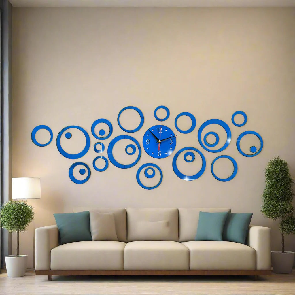 Horloge Murale Design - MirrorTime™ - Bleu