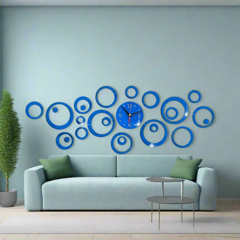 Horloge Murale Design - MirrorTime™ - Bleu