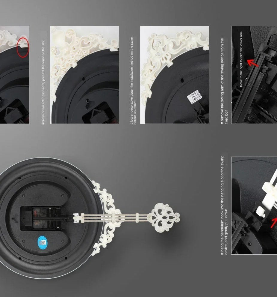 horloge murale design silencieuse avec pendule élégante