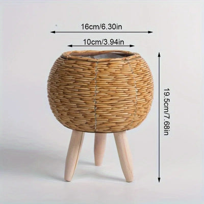 cache pot sur pied couleur naturel avec dimension