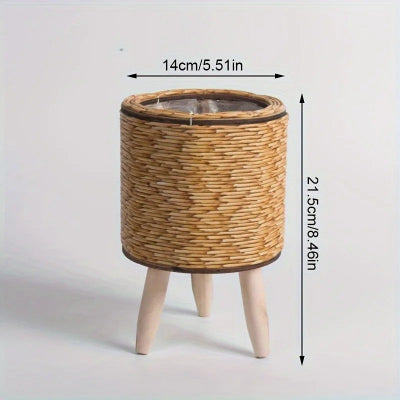 cache pot sur pied forme cylindre naturel