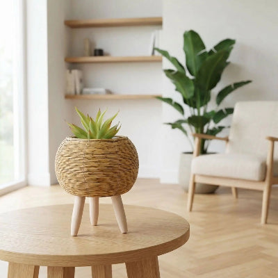 cache pot sur pied naturel