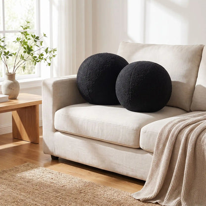 coussin canape noire dans le canapé  au salon