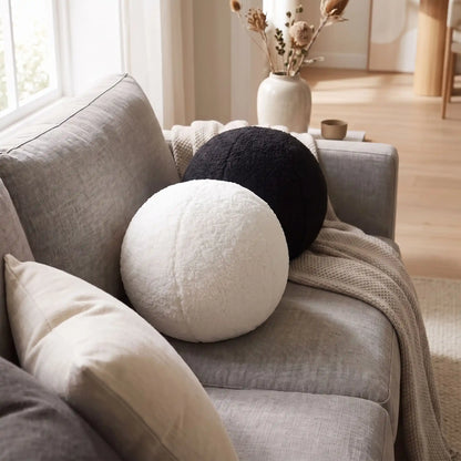 coussin canapé rond blanc noir dans canapé