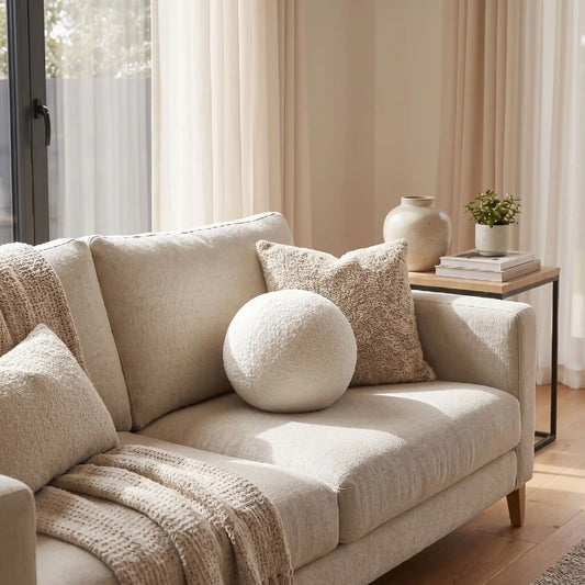 coussin canapé rond blanc nordique