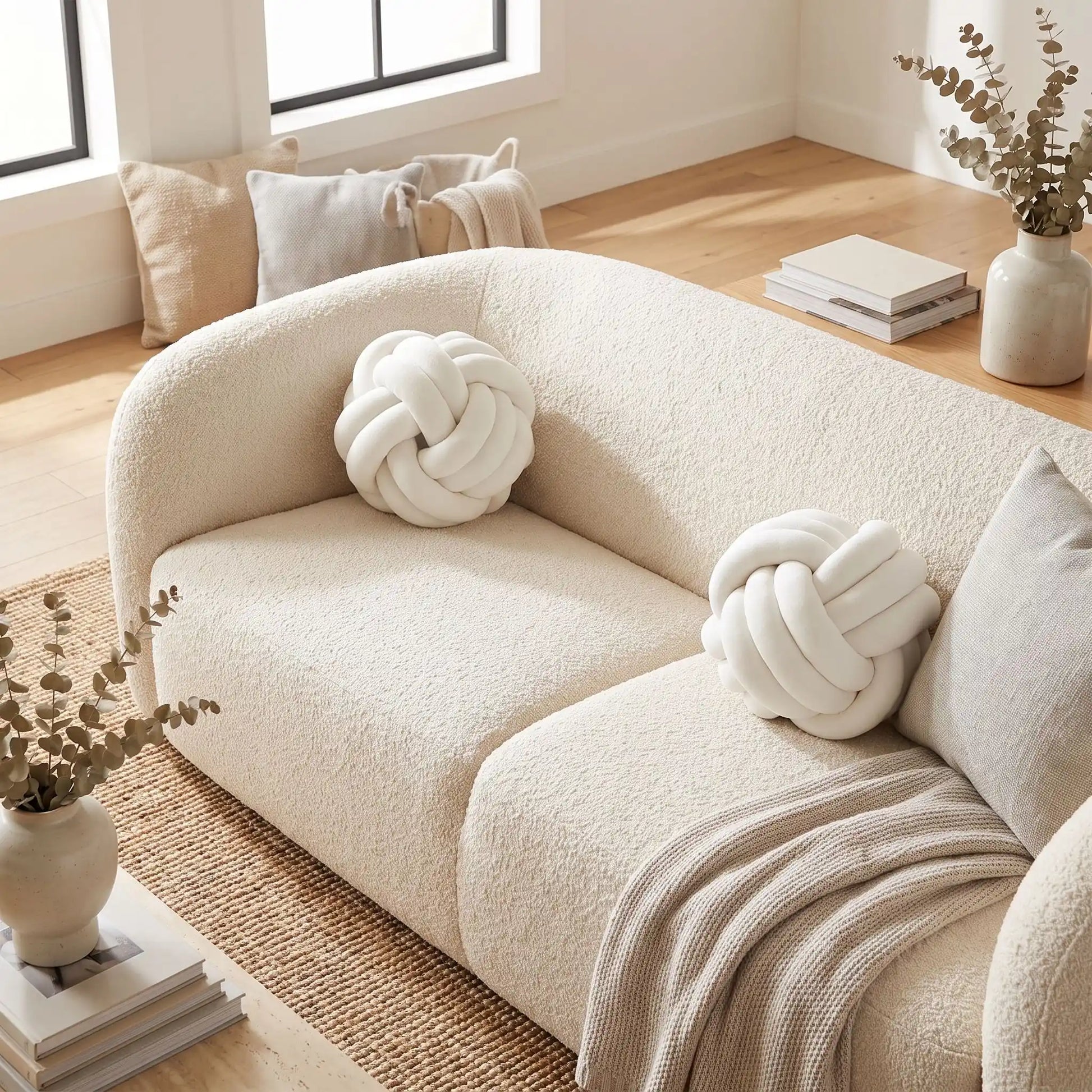 coussin décoratif pour canapé blanc