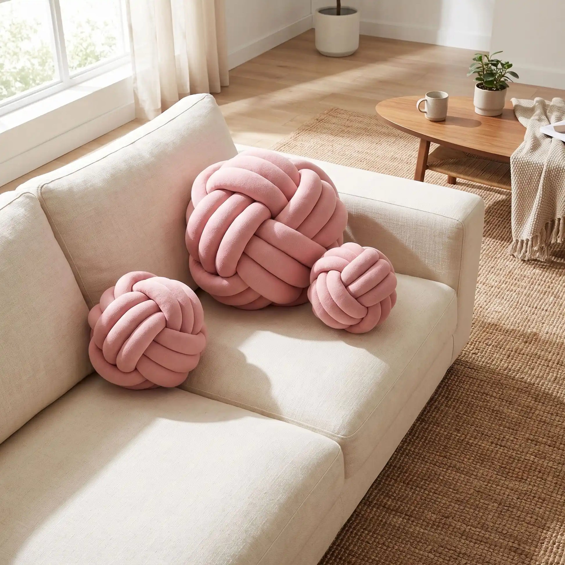 coussin décoratif pour canapé rose