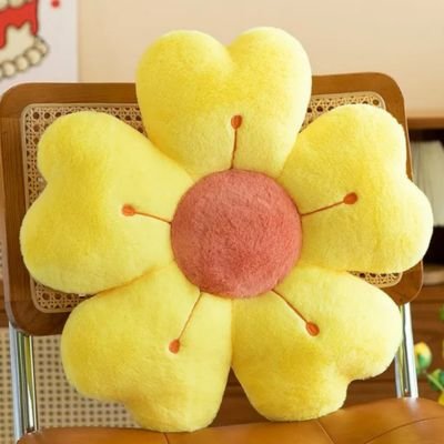 coussin fleur jaune déco