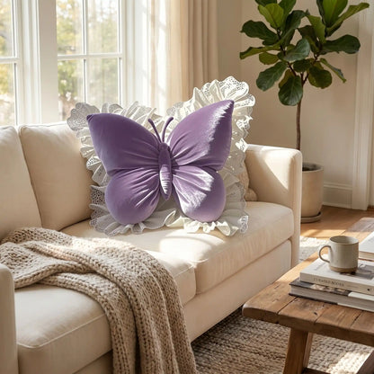 coussin pour canapé papillon violet