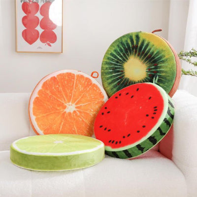 coussin rond fruits aux fruits