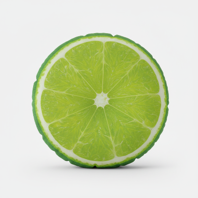 coussin rond  citron vert