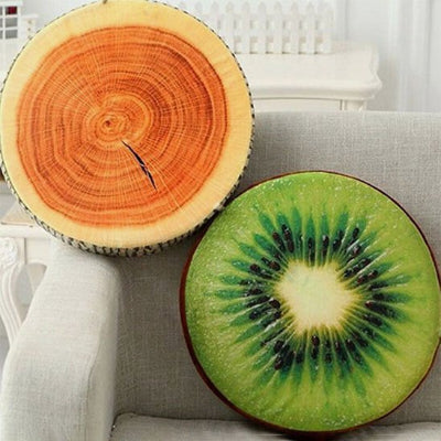 coussin rond deux fruits
