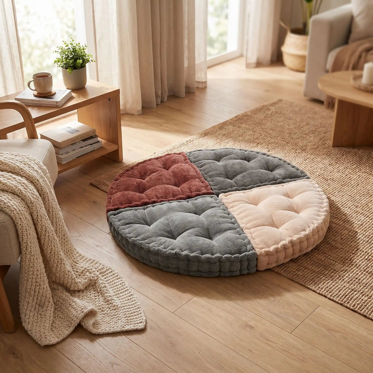coussins de sol chenille mémoire de forme