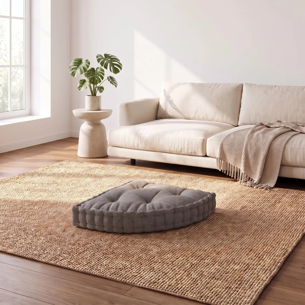 coussins de sol gris