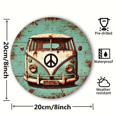 décoration murale bois disque mural vert avec logo voiture décoration artistique