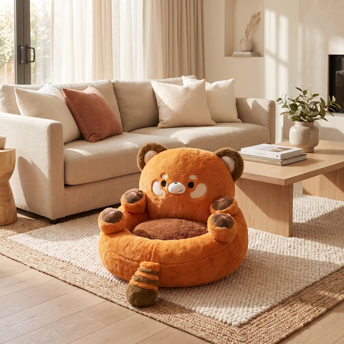 gros coussin de sol orange