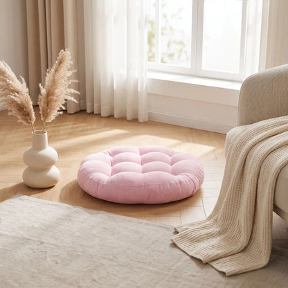 gros coussin de sol rose