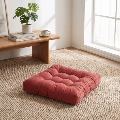 gros coussin de sol rouge rose