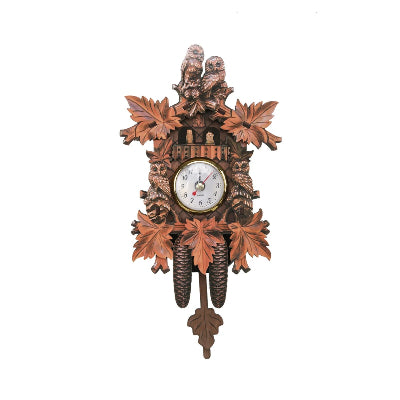 horloge coucou  bois brun deux oiseaux