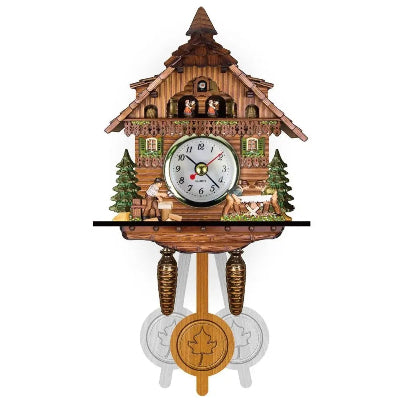 horloge coucou bois style maison marron