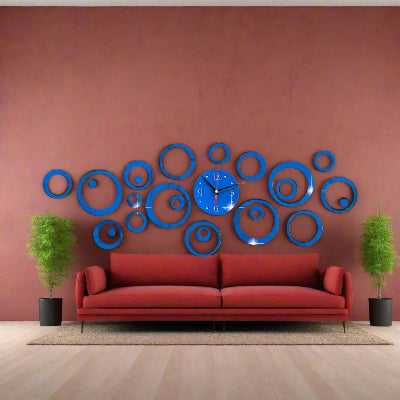 horloge murale design 3D sur fond rouge