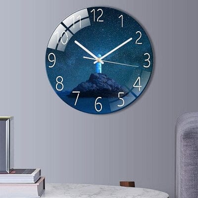 horloge murale design bleu élégant