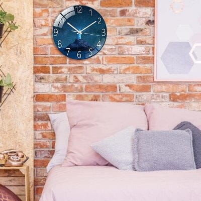 horloge murale design bleu pour salon charmant