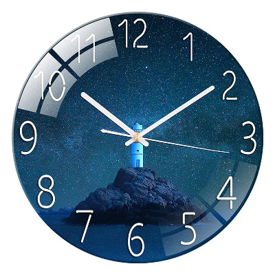 horloge murale design bleu