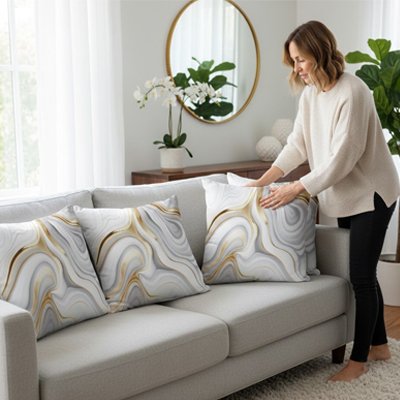 housse  coussin rose élégant