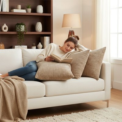 housse coussin en lin