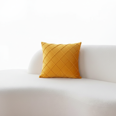 housse coussin jaune moutarde