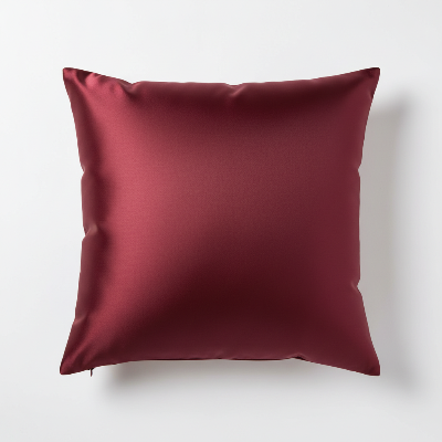 housse coussin  satin bordeaux