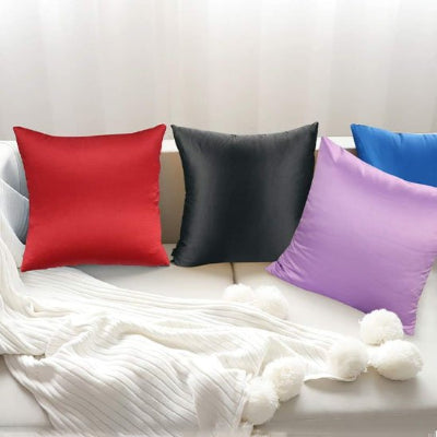 housse coussin satin couleurs multiples
