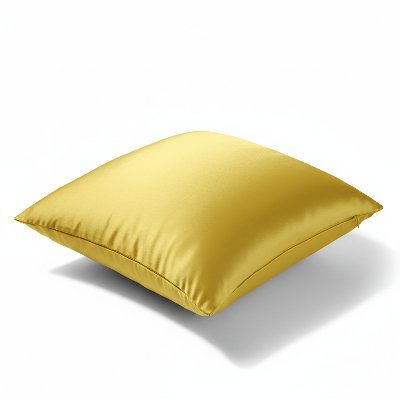 housse coussin satin jaune