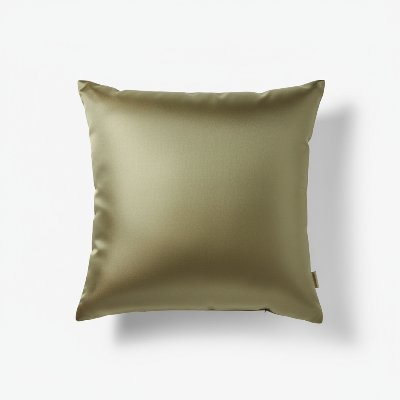 housse coussin satin kaki