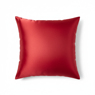 housse coussin satin rouge