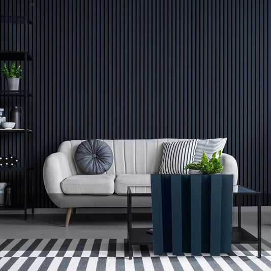 panneau mural bois décoratif intérieur insonorisant avec un salon reposant