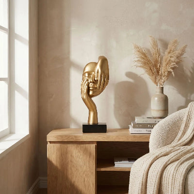 sculpture main dorée