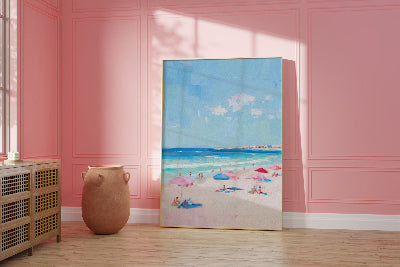 tableau décoratif océanique élégant sur mur rose