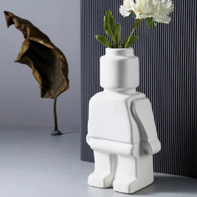 vase blanche céramique décorative avec fleur