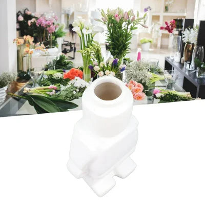 vase blanche en céramique décorative  fleurs multi couleurs  intérieur chaleureux